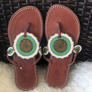 Vera Pelle Beaded Slippers